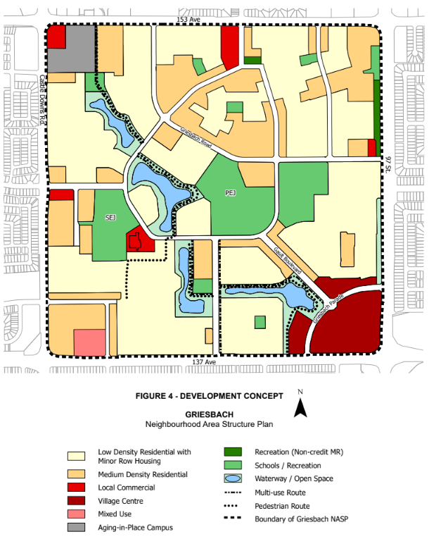Exising Land Use Concept: Existing map showing the allowable land uses previously-approved by City Council